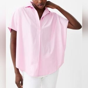 FRENCH CONNECTION PINK OVERSIZED BUTTON DOWN SHIRT SIZE LARGE